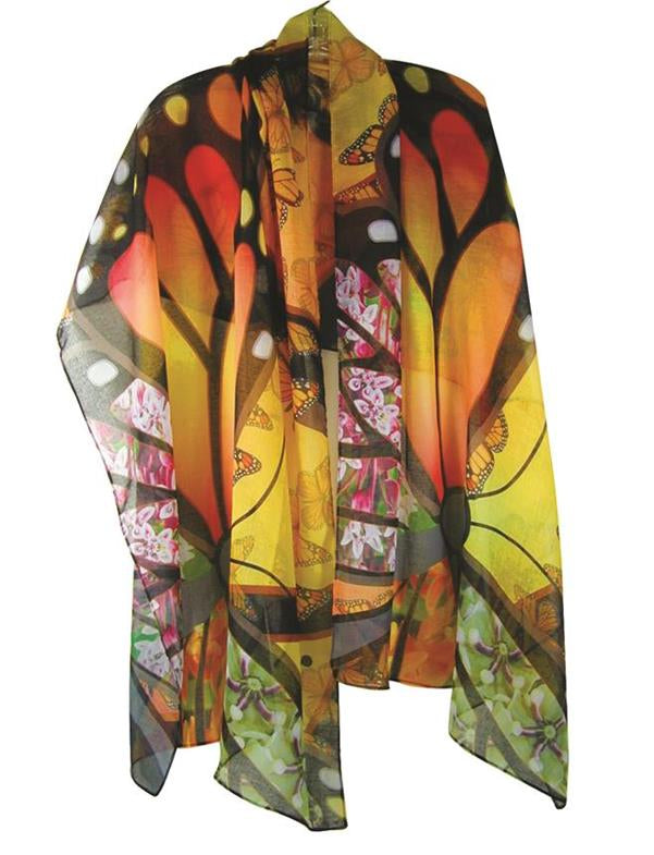 Butterflies of Hope Polyester Voile Shawl