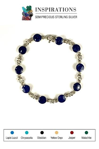 Inlaid Lapis Lazuli Sterling Silver Bracelet