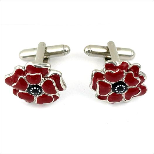 Poppy Flower Remembrance Cufflinks