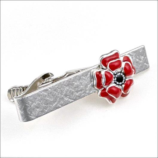 Poppy Flower Remembrance Tie Clip
