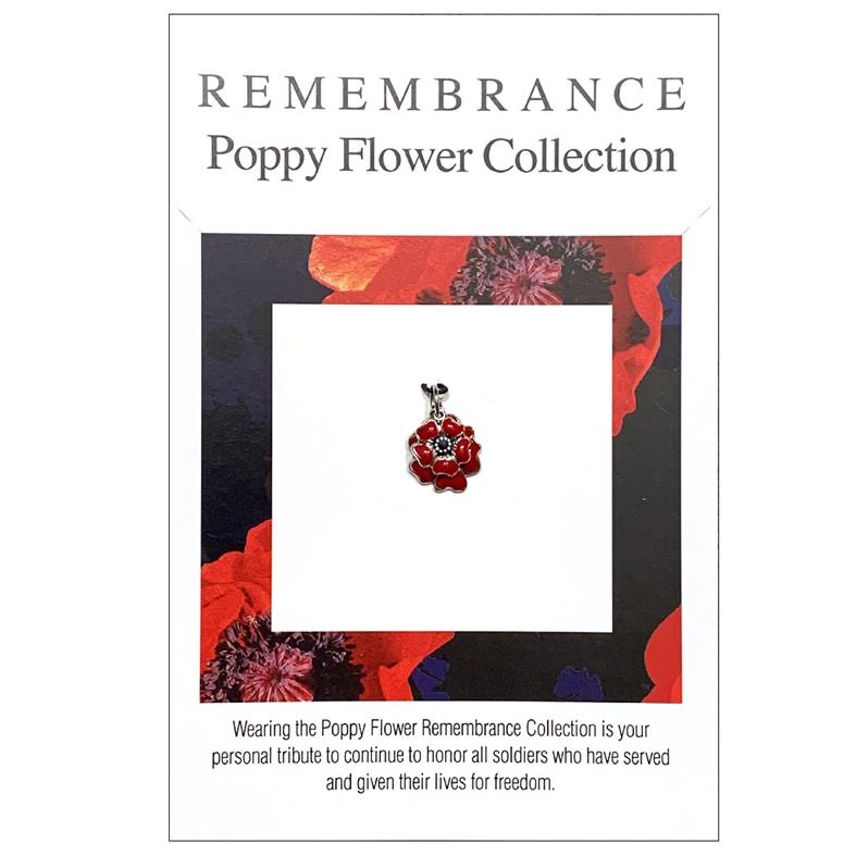 Poppy Flower Remembrance Charm