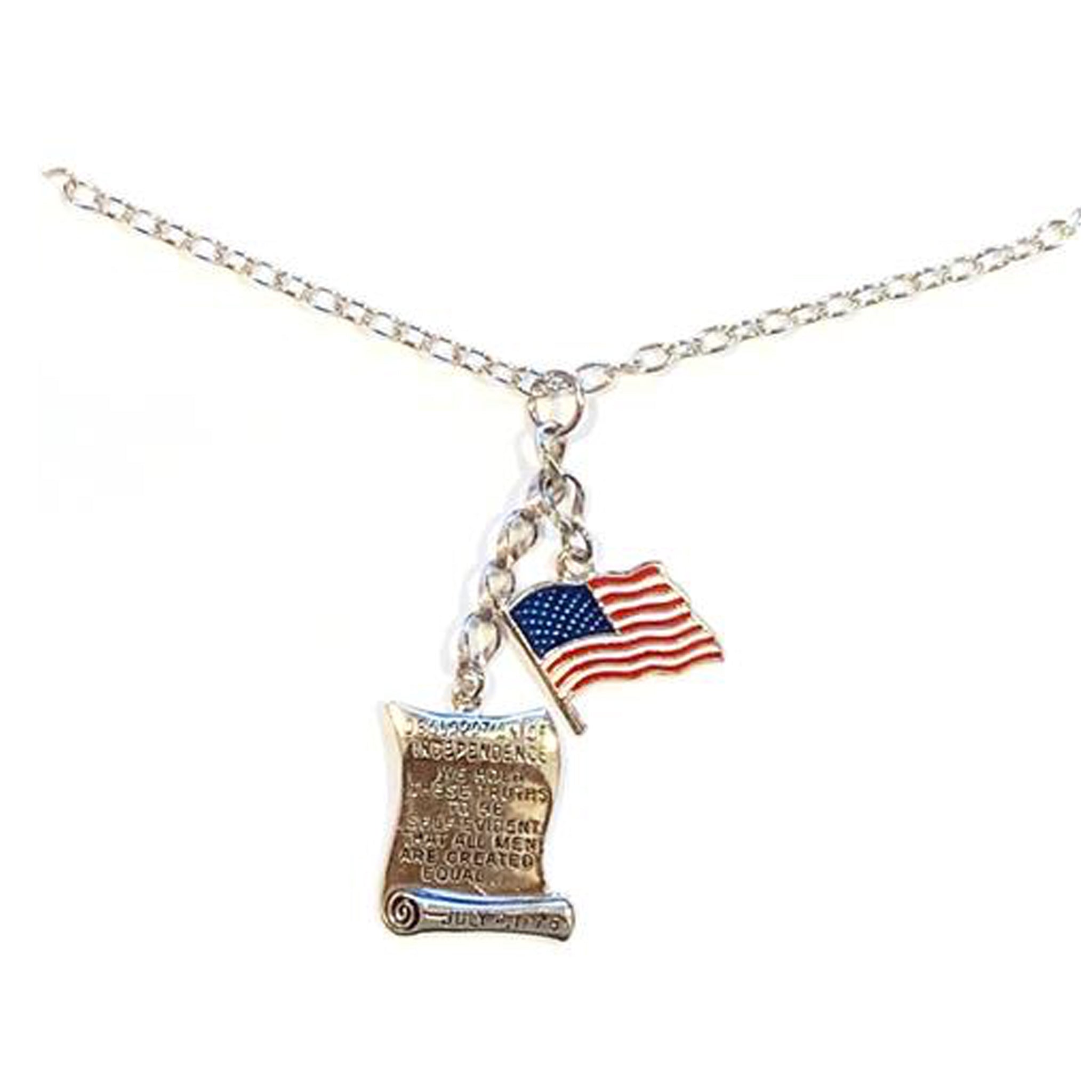 Stars and Stripes with Declaration of Independence Necklace