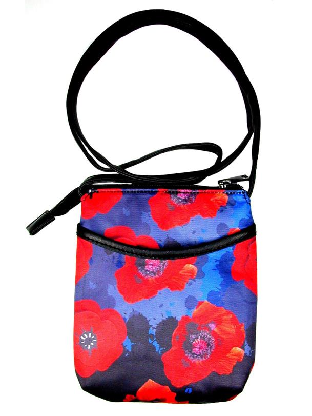 Poppy Flower Remembrance Sling Bag