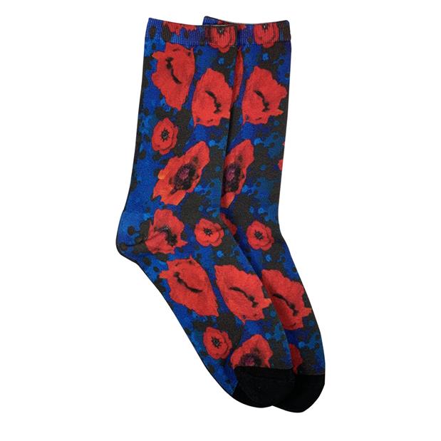 Poppy Flower Remembrance Socks