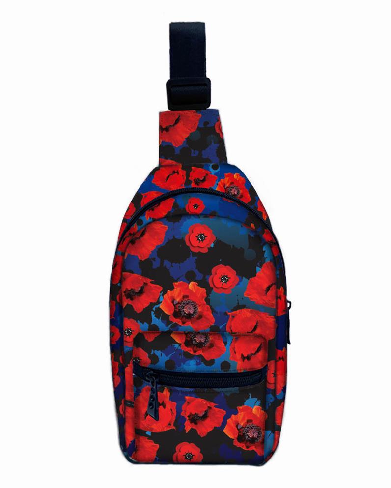 Poppy Flower Remembrance Shoulder/Chest Crossbody Bag