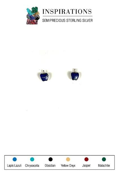 Lapis Lazuli Mini Apple Sterling Silver Earrings
