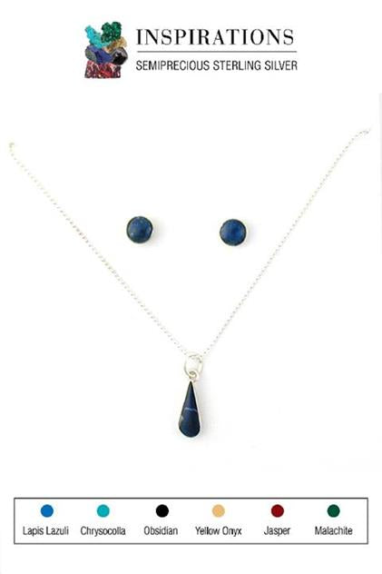 Lapis Lazuli Earrings and Necklace Set
