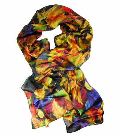 Leaves of Rebirth Silk Scarf