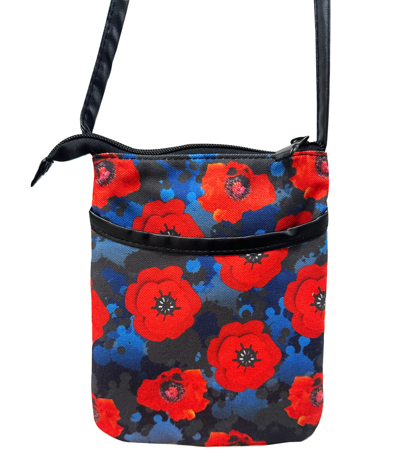 Poppy Flower Remembrance Sling Bag